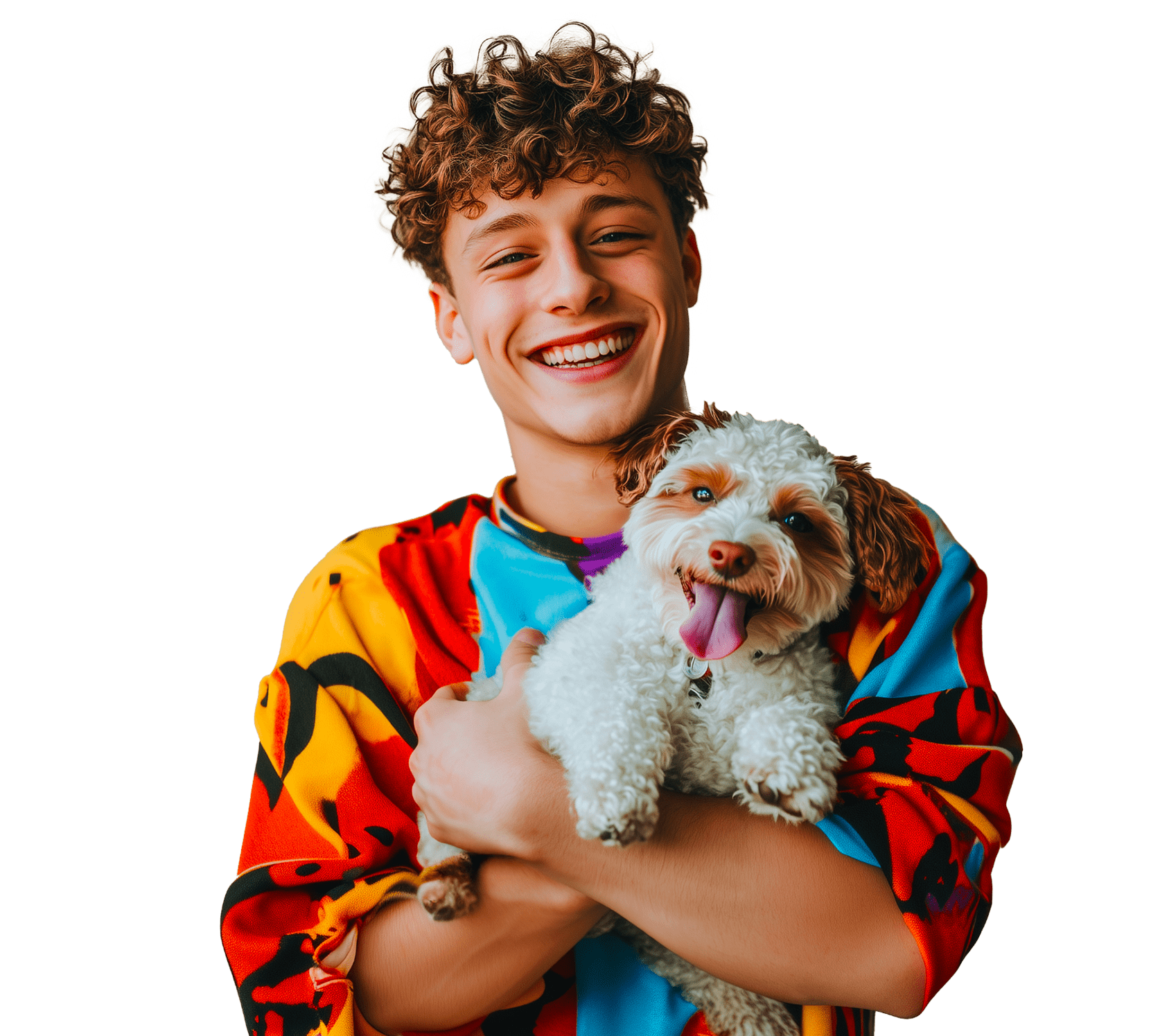 ragazzo che abbraccia il proprio cane